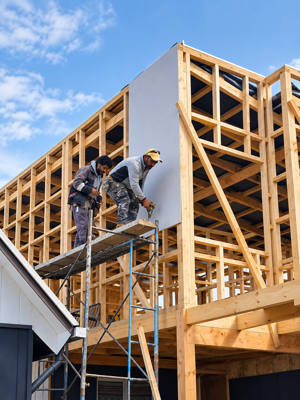 Ampliación de vivienda en construcción